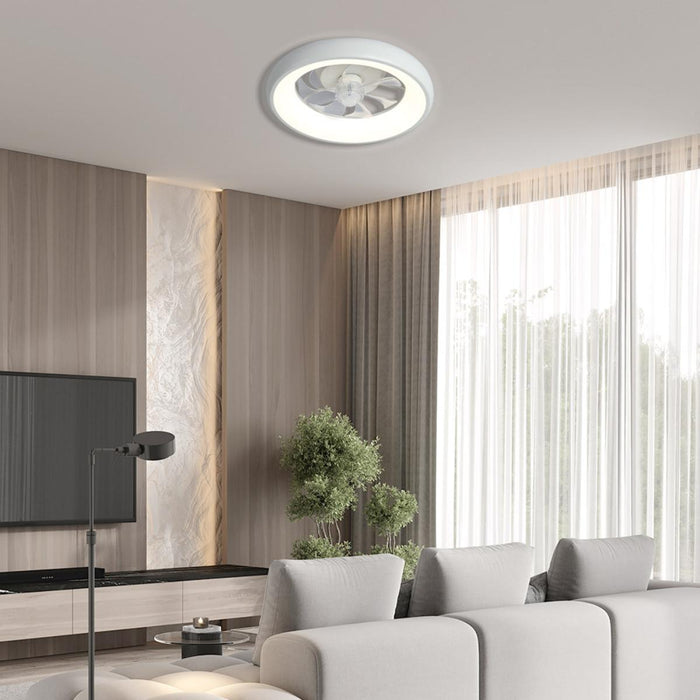 LED ПЛАФОН KAI С ВЕНТИЛАТОР БЯЛ