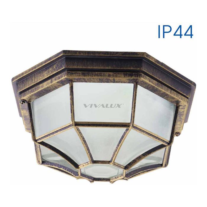 ПЛАФОН E27 IP44 Ф27 CM АНТИЧНО ЗЛАТО VIVALUX BERLIN
