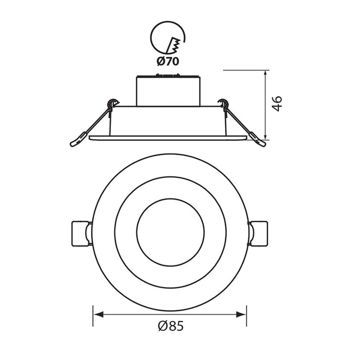 LED ЛУНА ЗА ВГРАЖДАНЕ 5W 3000К-6400К 350LM IP20 VIVALUX RAYA
