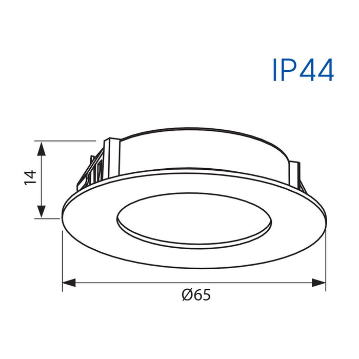LED ЛУНА ЗА ВГРАЖДАНЕ 2W 4000K 150LM IP44 НИКЕЛ МАТ VIVALUX OLI