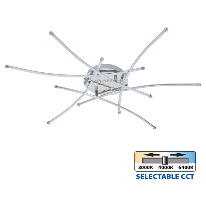 LED ПЛАФОН 40W 3000-6400K 3035LM 80CM ХРОМ VIVALUX ANETA