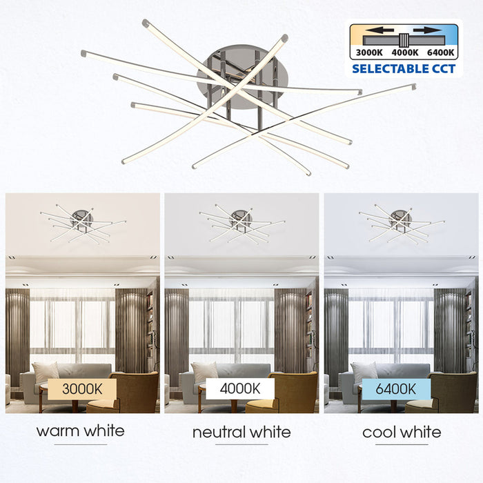 LED ПЛАФОН 40W 3000-6400K 3035LM 80CM ХРОМ VIVALUX ANETA