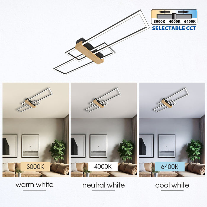 LED ПЛАФОН 30W 3000-6400K 1544LM ЧЕРЕН/ДЪРВО VIVALUX LUCAS