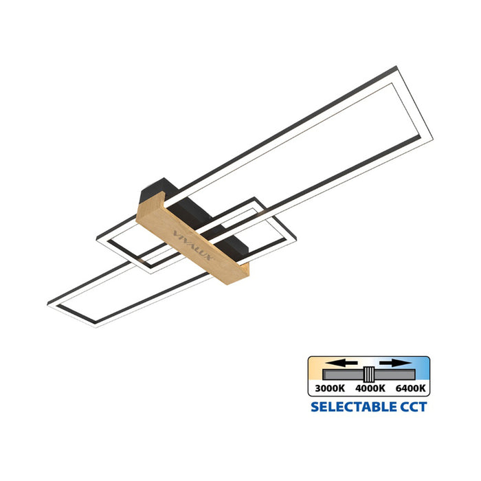 LED ПЛАФОН 30W 3000-6400K 1544LM ЧЕРЕН/ДЪРВО VIVALUX LUCAS