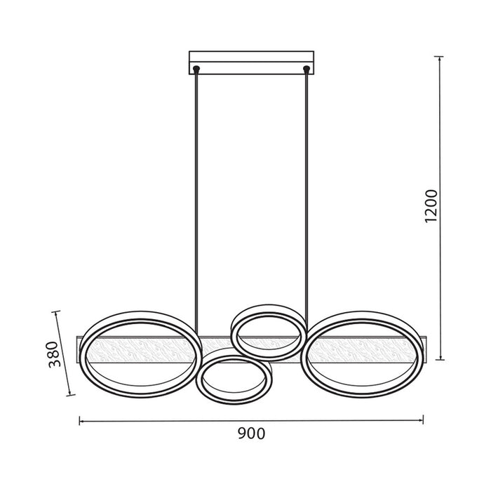 LED ПОЛИЛЕЙ 38W 3000-6400K 1529LM ЧЕРЕН/ДЪРВО VIVALUX MATTEO-P