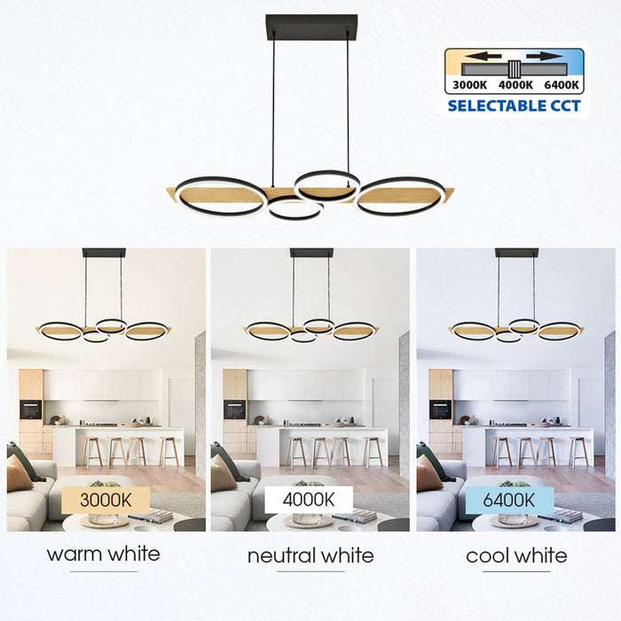 LED ПОЛИЛЕЙ 38W 3000-6400K 1529LM ЧЕРЕН/ДЪРВО VIVALUX MATTEO-P