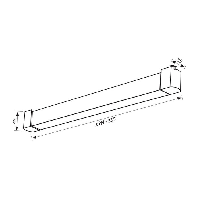 LED ЛИНЕЙНО ТЯЛО 20W 3CCT 1330LM ЗА РЕЛСОВ МОНТАЖ ЧЕРНО VIVALUX DRAX