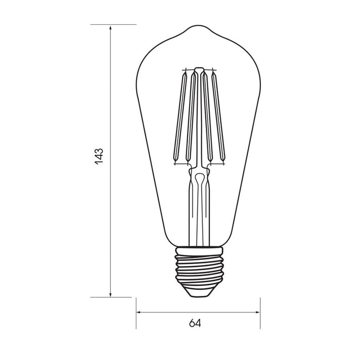 LED КРУШКА E27 8W 1055LM 3000K FILAMENT VIVALUX