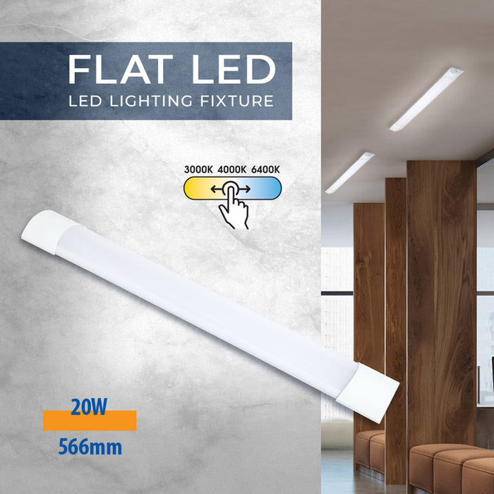 LED ЛИНЕЙНО ТЯЛО 20W 60CM 125° 2200LM CCT VIVALUX FLAT