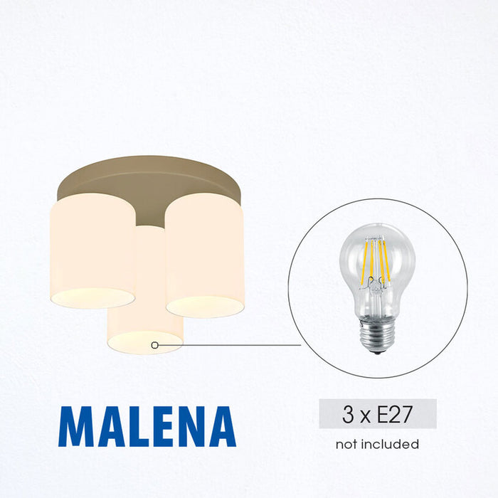 ПЛАФОН 3ХЕ27 БЕЖОВ/БЯЛ VIVALUX MALENA