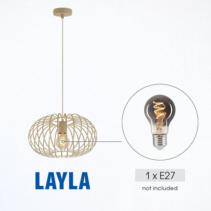ПЕНДЕЛ 1ХЕ27 39CM БЕЖОВ VIVALUX LAYLA