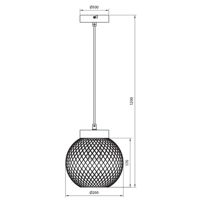 ПЕНДЕЛ 1ХЕ27 20CM ЧЕРЕН VIVALUX MOKA