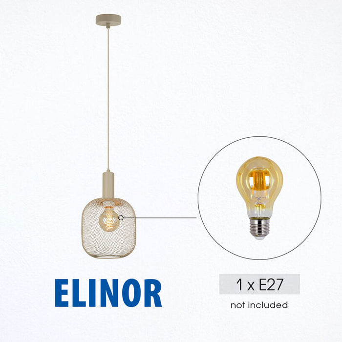 ПЕНДЕЛ 1ХЕ27 20CM БЕЖОВ VIVALUX ELINOR
