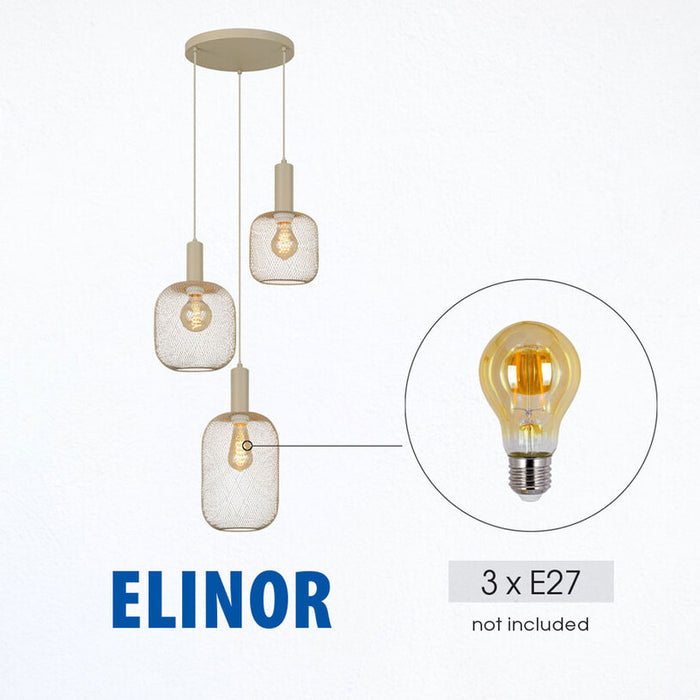 ПЕНДЕЛ 3ХЕ27 39CM БЕЖОВ VIVALUX ELINOR