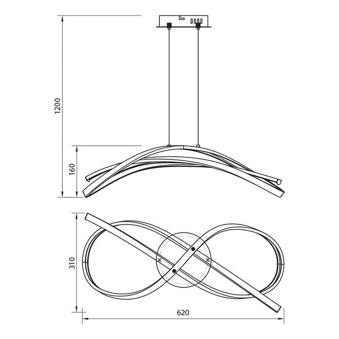 LED ПЕНДЕЛ 40W CCT 1280LM ЧЕРЕН VIVALUX MIRAGE-P