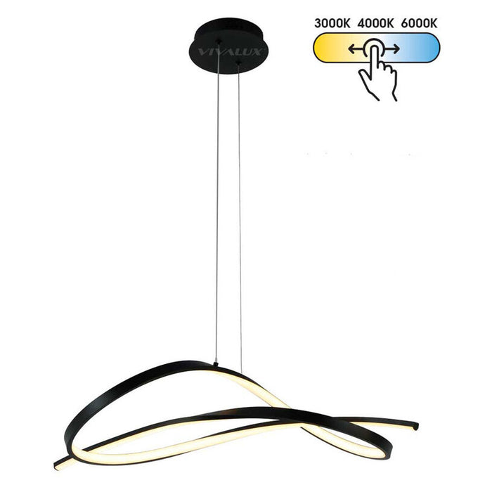 LED ПЕНДЕЛ 40W CCT 1280LM ЧЕРЕН VIVALUX MIRAGE-P