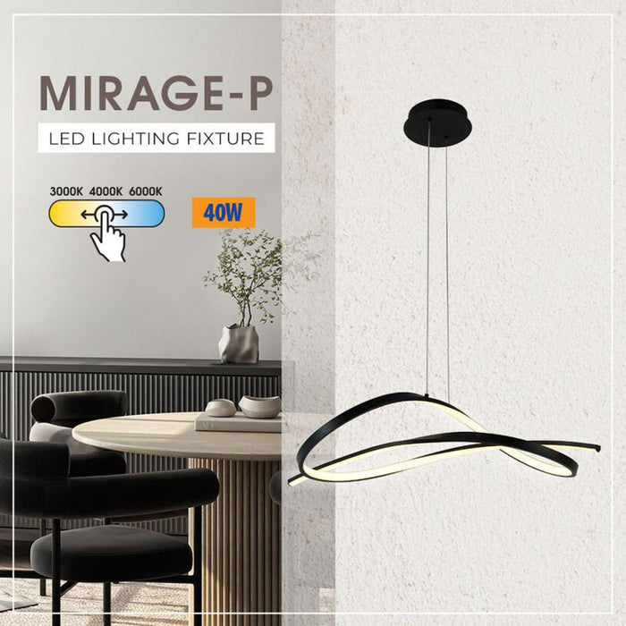 LED ПЕНДЕЛ 40W CCT 1280LM ЧЕРЕН VIVALUX MIRAGE-P