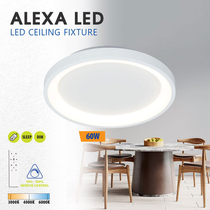 LED ПЛАФОН 60W CCT 3290LM ДИСТАНЦИОННО БЯЛ VIVALUX ALEXA-C