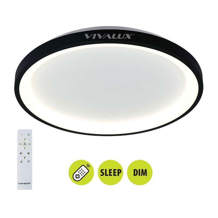 LED ПЛАФОН 80W CCT 3689LM ДИСТАНЦИОННО ЧЕРЕН VIVALUX ALEXA-C