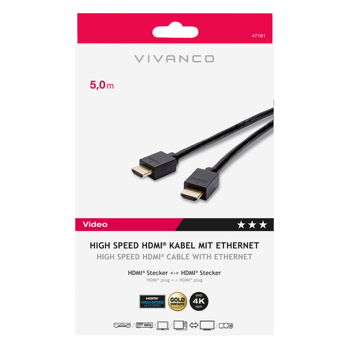 Кабел VIVANCO HDMI 5M 47161