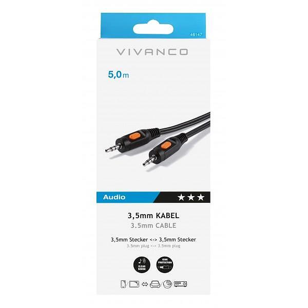 Кабел Vivanco 46147 Аудио кабел 3,5 мм 5м