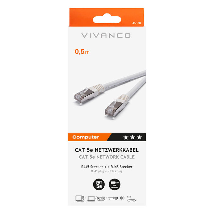 Кабел VIVANCO CAT5E UTP 0.5 п m 45330