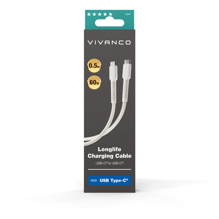 КАБЕЛ LONGLIFE USB-C/C 0.5 M WH 62397