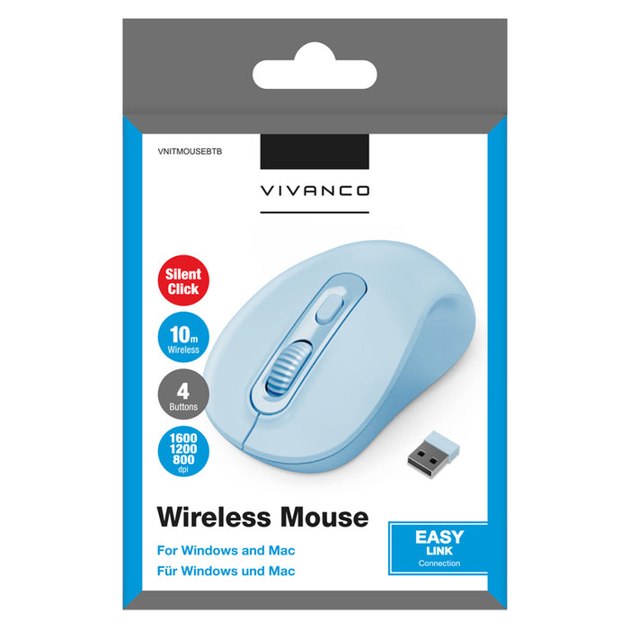 Безжична Мишка VIVANCO 15897 VNITMOUSEBTB BLUE