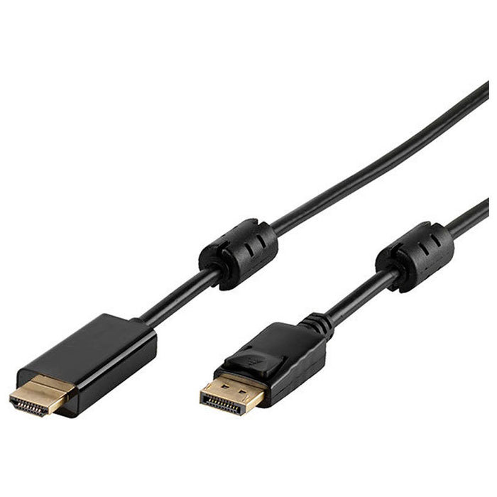 Кабел от източник с DisplayPort VIVANCO към приемник с HDMI DisplayPort to HDMI 1.8m 45343 работи само в тази посока