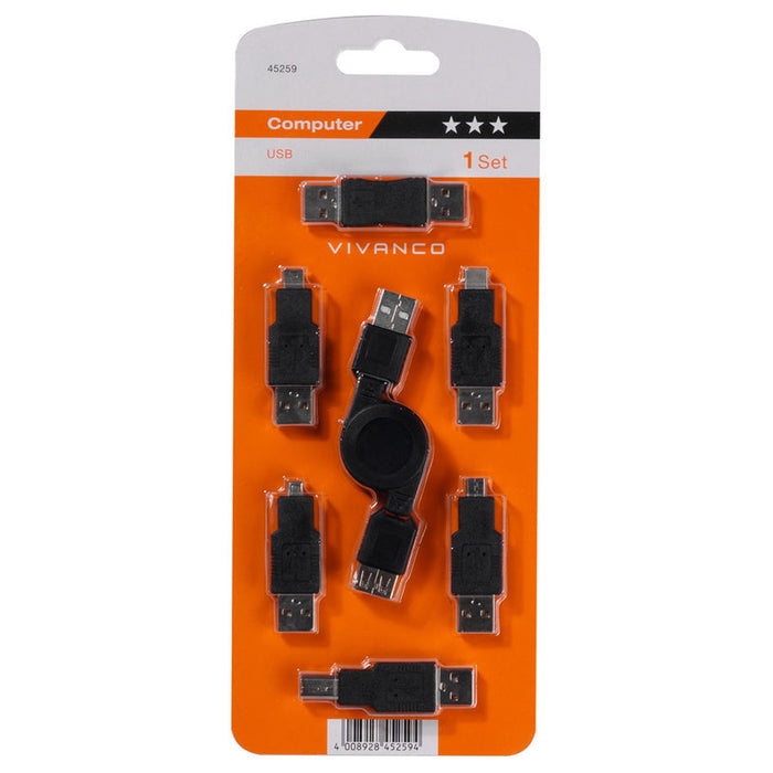 КОМПЛЕКТ 6 USB ADAPTERS VIVANCO 45259