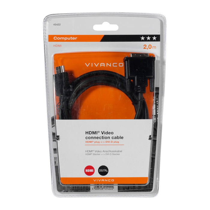Кабел VIVANCO HDMI<->DVI-D 2 m 45422
