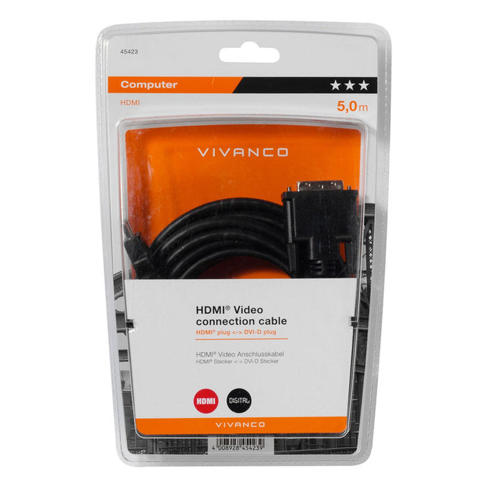 Кабел VIVANCO HDMI-DVI-D 5 m 45423