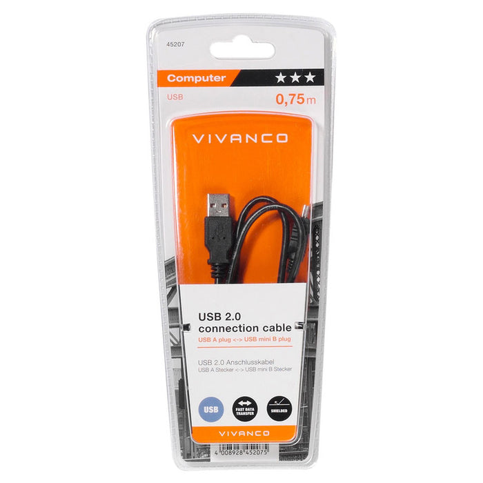 Кабел VIVANCO USB-A - MINI-B 45207 0.75 m