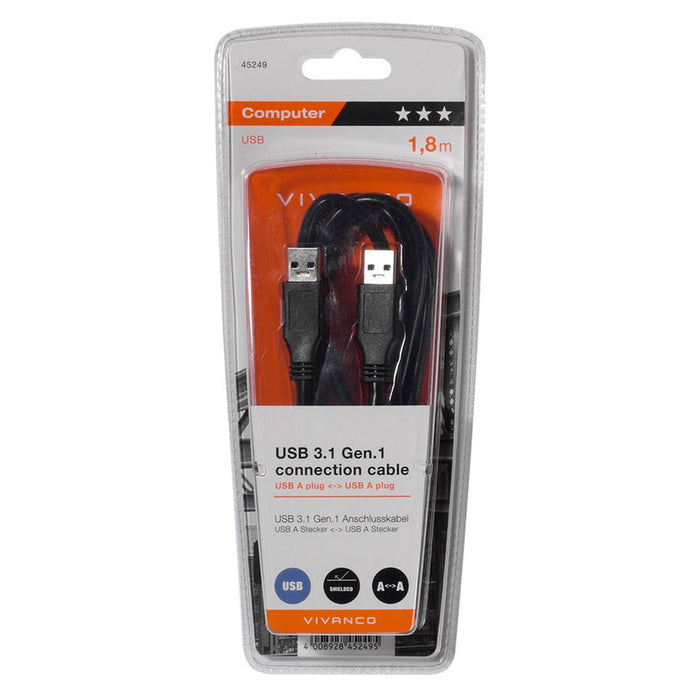 Кабел VIVANCO USB 3.1-A - 3.1A 45249 1.8 m