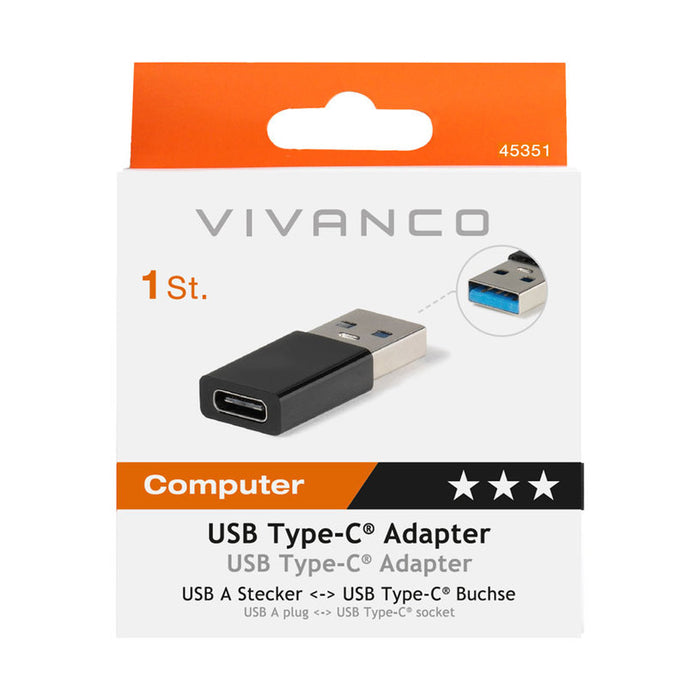 Кабел адаптор VIVANCO USB 3.1 M - USB-C F 45351
