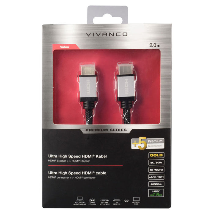 Кабел VIVANCO 42209 HDMI 2M 8K