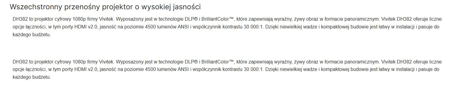VIVITEK ПРОЕКТОР DH382