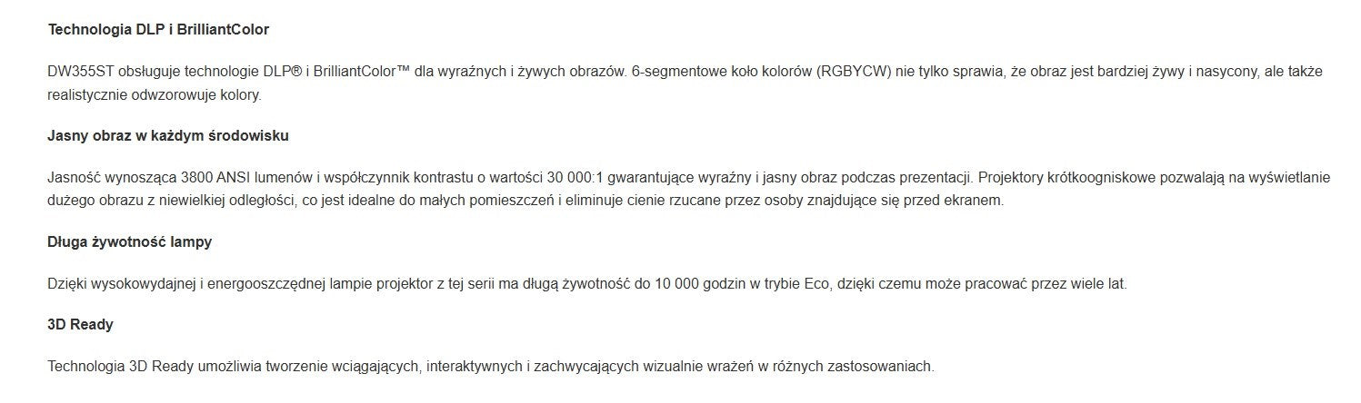 VIVITEK КЪСОФОСКАТЕН ПРОЕКТОР DW355ST