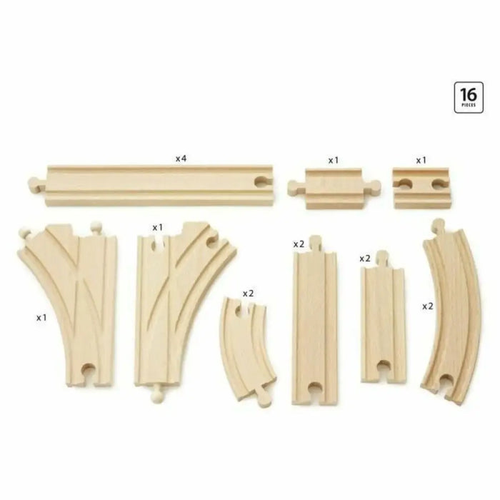 Влакови релси Brio Intermediate Evolution Set Дървен 16