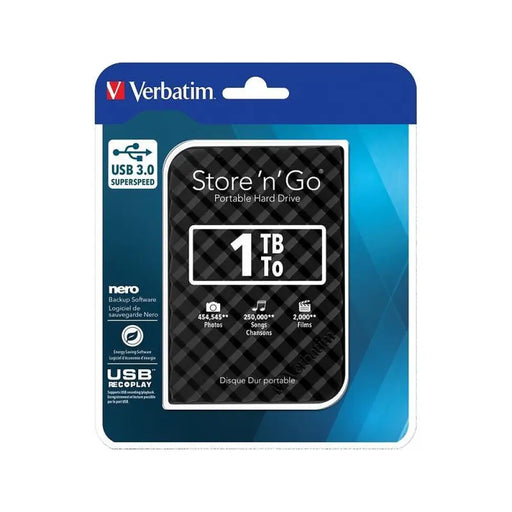 Външен хард диск Verbatim STORE ?N? GO 1TB 2.5’’ GEN 2 USB