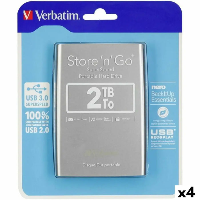 Външен харддиск Verbatim STORE ’N’ GO Черен Сребрист HDD 2