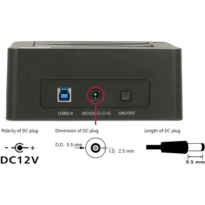 Външна докинг станция Delock 62661 за 2.5’’/3.5’’ HDD/SSD
