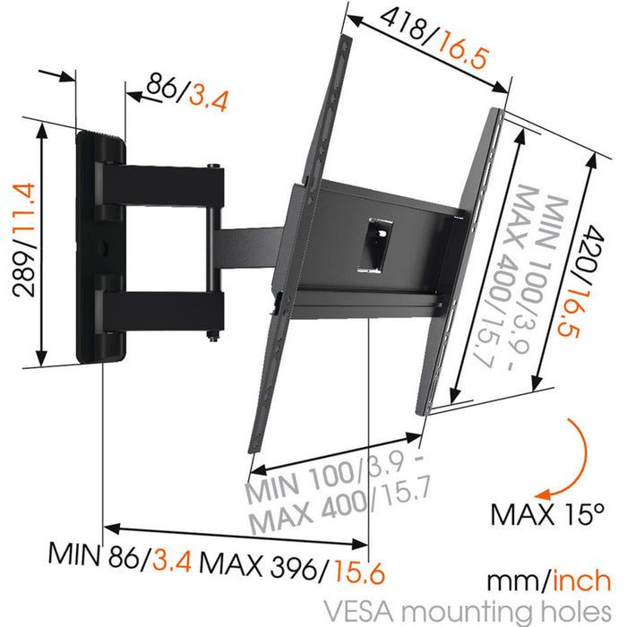 TV СТОЙКA VOGELS MA3040 ЧЕРЕН