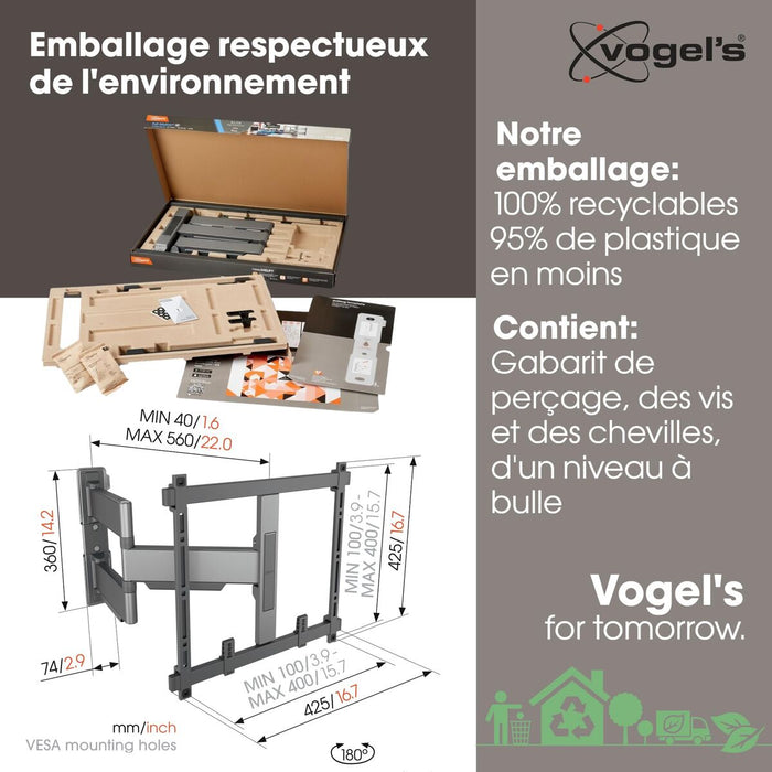Поставка за стена за телевизор с дръжка Vogel's TVM5445   NEGRO 32" 65"