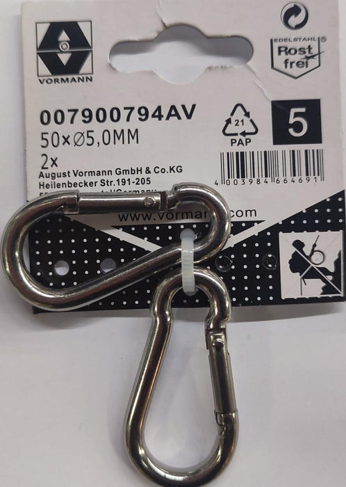 КАРАБИНА НЕРЪЖД СТОМ 5MM 50X8/5.5 2БР