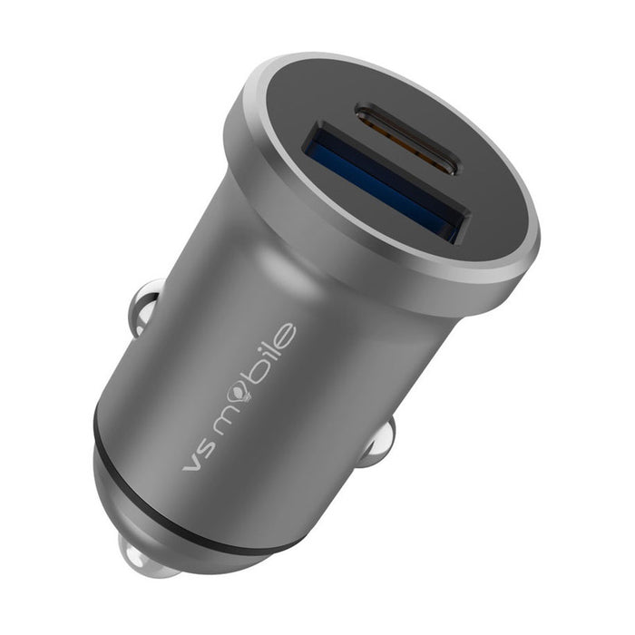 ЗАРЯДНО ЗА КОЛА VSMOBILE 12V 20W PD USB-A+USB-C