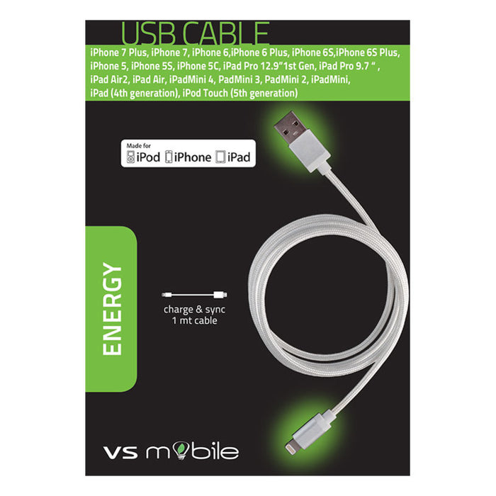 КАБЕЛ USB-A to LIGHTNING 1 m W1M8P