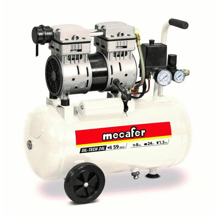 Въздушен Компресор MECAFER 425523 Хоризонтален Тих 8 bar 24