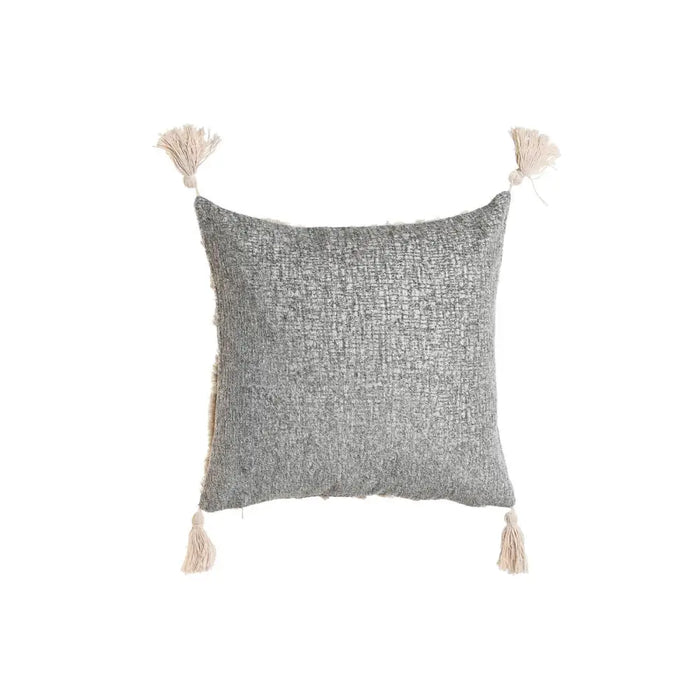 Възглавница Home ESPRIT Бял Сив Пискюли Boho 45 x 15 x 45 cm