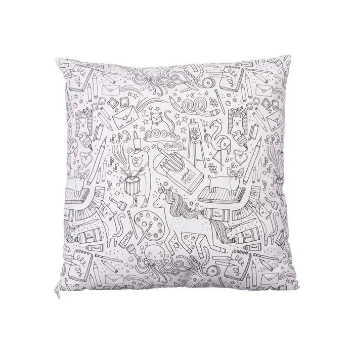 Възглавница Pincello Бял Черен 43 x 13 x 43 cm За рисуване